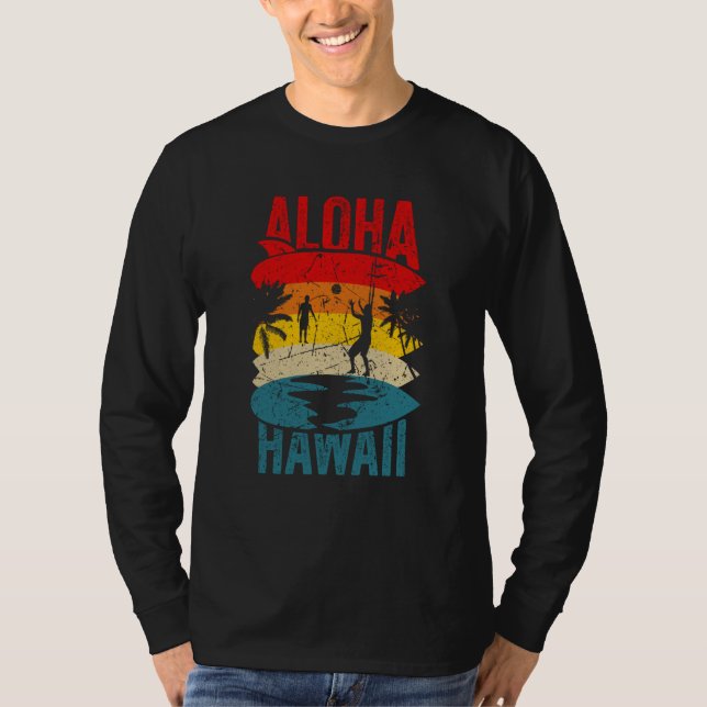 Camiseta Aloha Hawaii Family Trip 2023 Surfing Tourism Meme (Frente)