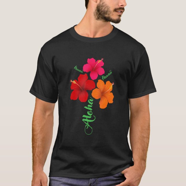 Camiseta Aloha Hawaii: Férias Fólvoras Gastas Com Flores Ha (Frente)