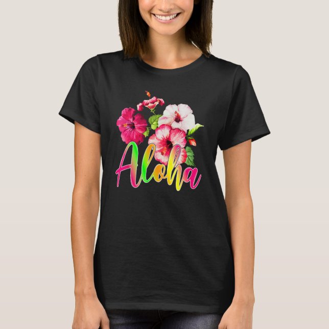 Camiseta Aloha Hawaii Flower Summer Family Vacation hibiscu (Frente)