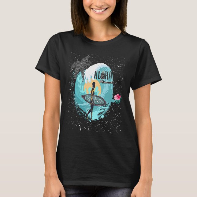 Camiseta Aloha Hawaii Hawaiian For Boys Girls cool Surf Alo (Frente)
