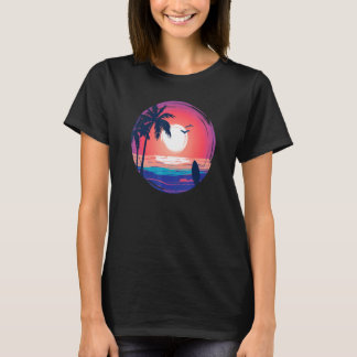 Camiseta Aloha Hawaii Hawaiian Island Palm Beach Surfboard 
