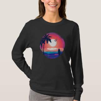Camiseta Aloha Hawaii Hawaiian Island Palm Beach Surfboard 