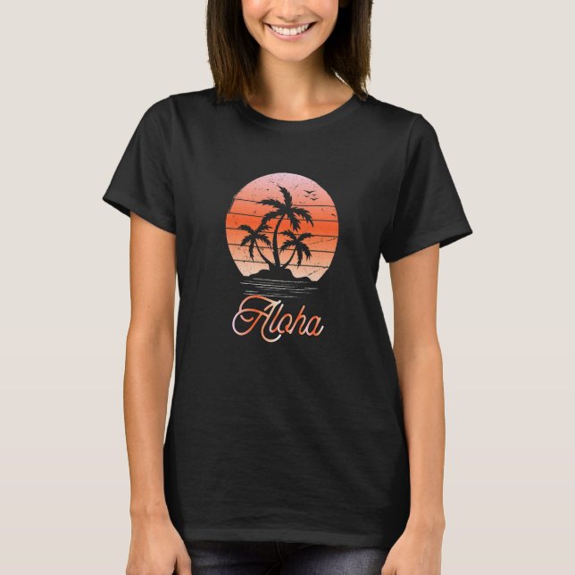 Camiseta Aloha Hawaii Ilha Hawaii - Prancho de Palm Beach (Frente)