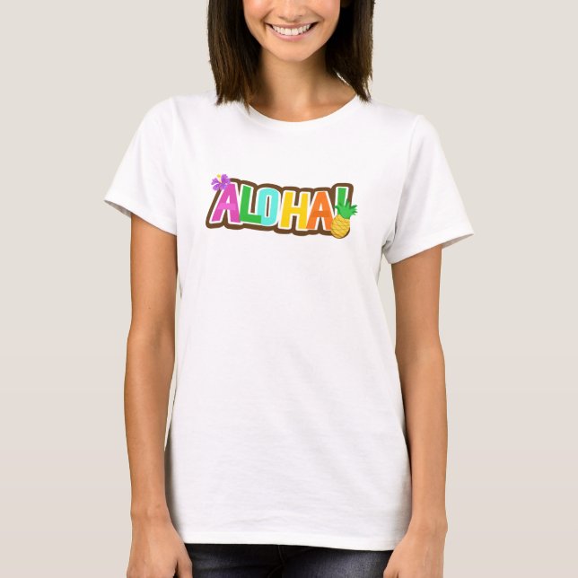 Camiseta Aloha Hawaii Ilhas Havaianas Tropicais de Surfe (Frente)