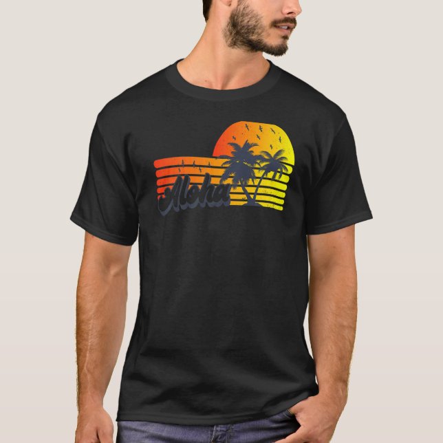 Camiseta Aloha Hawaii Ilhas Palm Trees Beach Vac (Frente)