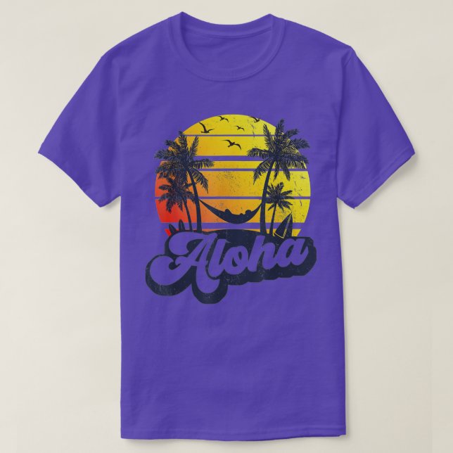Camiseta Aloha Hawaii Ilhas Palm Trees Beach Vac (Frente do Design)
