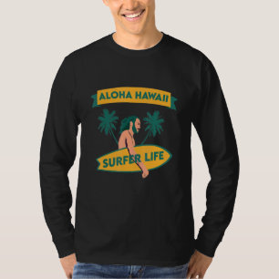 Camiseta Aloha Hawaii Island Palm Beach Surfboard Surf