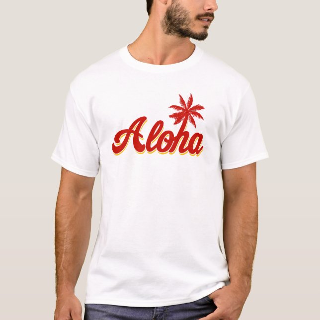Camiseta Aloha Hawaii Palm Tree (Frente)