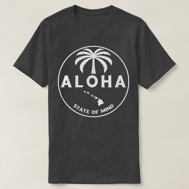 Camiseta Aloha Hawaii Palm Tree - Feel the Aloha Hawaiian S (Frente do Design)