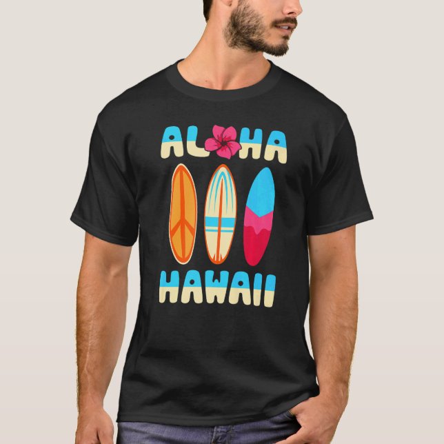 Camiseta Aloha Hawaii praia havaiana surfando havaiana (Frente)