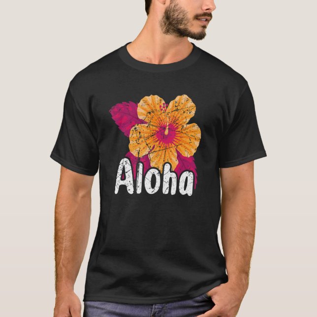 Camiseta Aloha Hawaii Surfing Retro Sunset 10 (Frente)