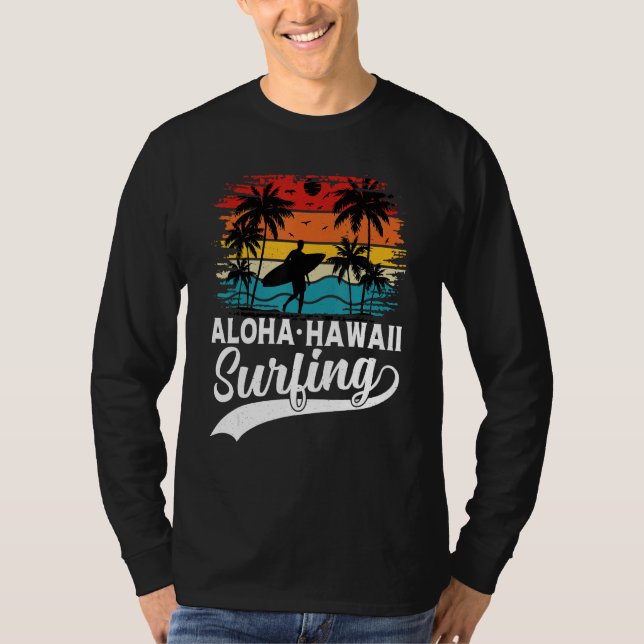 Camiseta Aloha Hawaii Surfing Summer Vacation Beach Wave Su (Frente)