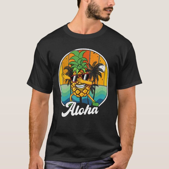 Camiseta Aloha Hawaii T-Shirt Hawaiian Kids Boy Men Dabbing (Frente)