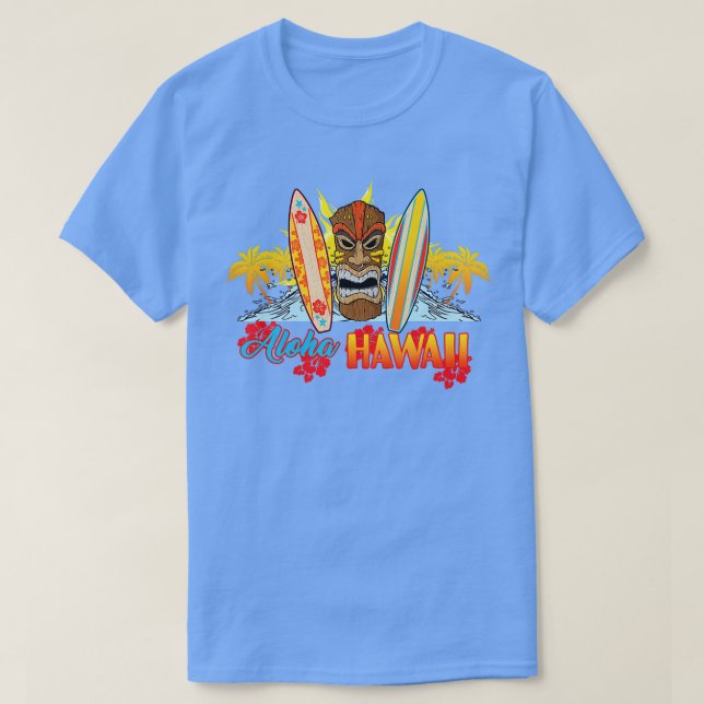 Camiseta AlOHA Hawaii Tshirt da ilha Sente-se a Tiki (Frente do Design)