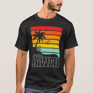 Camiseta Aloha Hawaiian Beach Palm Trees Summer Retro Honol