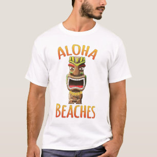 Camiseta Aloha Hawaiian engraçado Tiki das praias