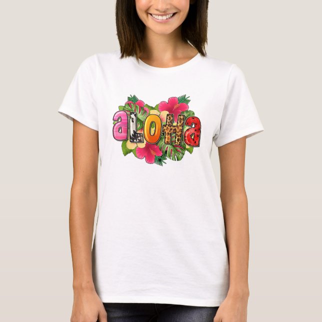 Camiseta Aloha Hawaiian Flower Trip To Hawai Summer Holiday (Frente)