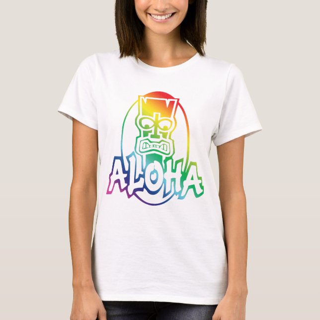 Camiseta Aloha Hawaiian Rainbow (Frente)