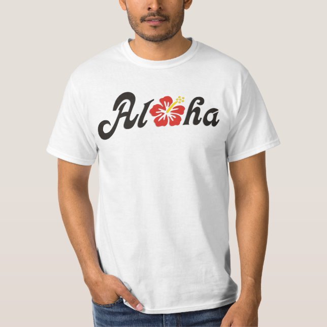 Camiseta Aloha Hibiscus - design do Havaí plano + suas idei (Frente)