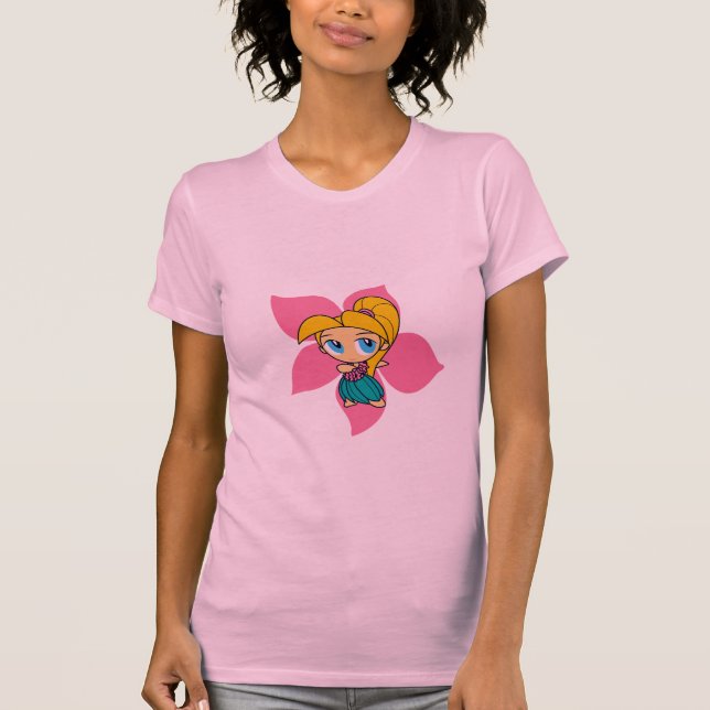 Camiseta "Aloha Honys" Senhoras em rosa (Frente)