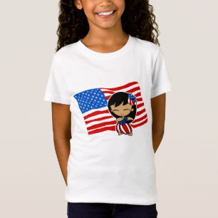 Camiseta Aloha Honys USA Flag Hula Girl T-shirts