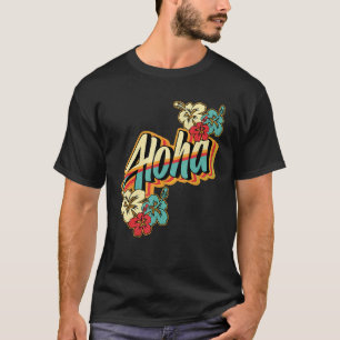 Camiseta Aloha Ilhas Havaianas Surf do Havaí Flor Hibiscus