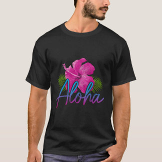 Camiseta Aloha Ilhas Havaianas Surf do Havaí Flor Hibiscus
