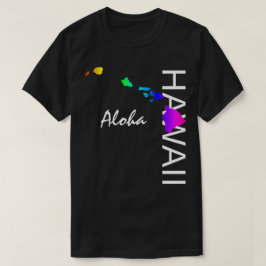 CAMISETA ALOHA - ILHAS HAWAII NEON RAINBOW