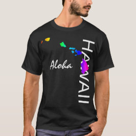 CAMISETA ALOHA - ILHAS HAWAII NEON RAINBOW