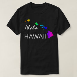 CAMISETA ALOHA - ILHAS HAWAII NEON RAINBOW