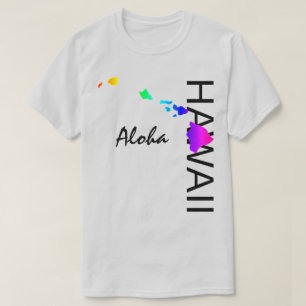 CAMISETA ALOHA - ILHAS HAWAII NEON RAINBOW