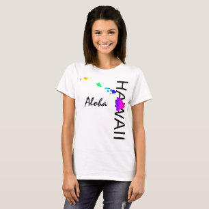 CAMISETA ALOHA - ILHAS HAWAII NEON RAINBOW