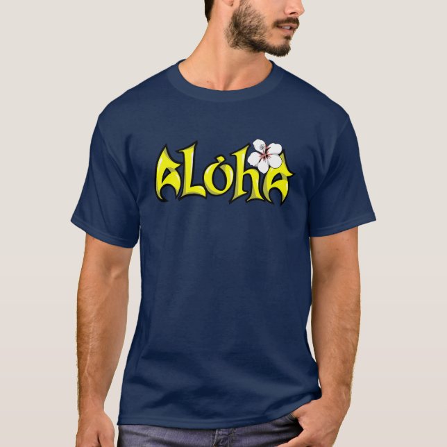 Camiseta ALOHA: Impressão Design (Frente)