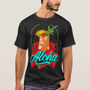 Camiseta Aloha Mai Tai Cocktail do Havaí com Hib Bonito