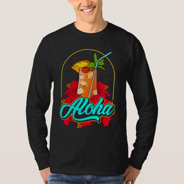 Camiseta Aloha Mai Tai Cocktail from Hawaii With Pretty Hib (Frente)