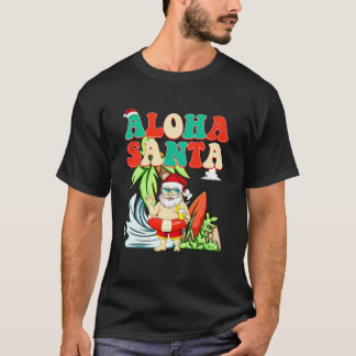 Camiseta Aloha Papais noeis Tropicais Em Julho