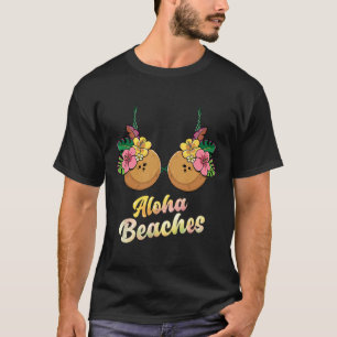 Camiseta Aloha Pega Coco De Verão Engraçado E Flor Bra
