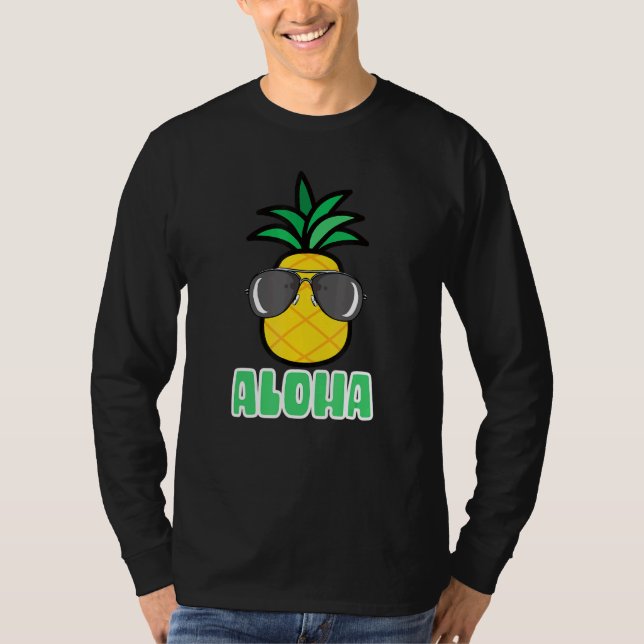 Camiseta Aloha Pineapple Sunglass Havaiano Tiki (Frente)