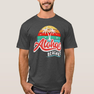 Camiseta Aloha Praias Funny Tropical Beach Retro Palm Tree