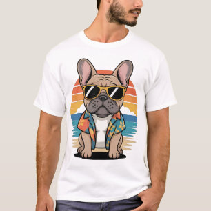 Camiseta Aloha Pup  Bulldogue Francês Legal Vibrações de Pr