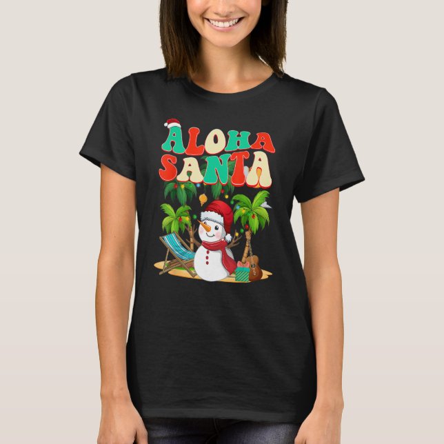 Camiseta Aloha Santa Funny Christmas in July (Frente)