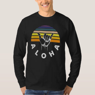 Camiseta Aloha Shaka Pôr do Sol Design Amor Para Surfar