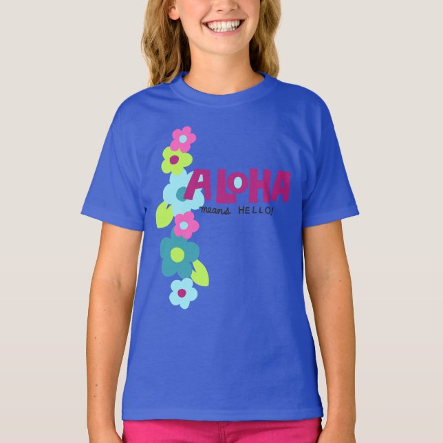 Camiseta Aloha significa Hello Hawaiian Floral (Frente)