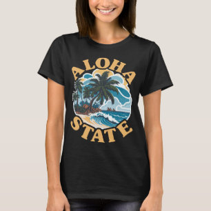 Camiseta Aloha State 808 Vintage Surfing Beach Hawaii Surfe