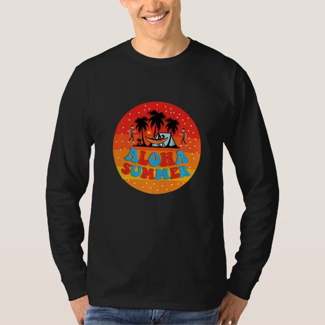 Camiseta Aloha Summer Vacay Squad Summer Holidays Family Tr (Frente)
