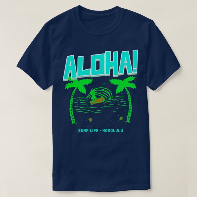 Camiseta Aloha Surf Life Honolulu (Frente do Design)