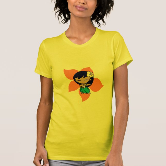 Camiseta "Aloha T das senhoras dos méis" no amarelo (Frente)