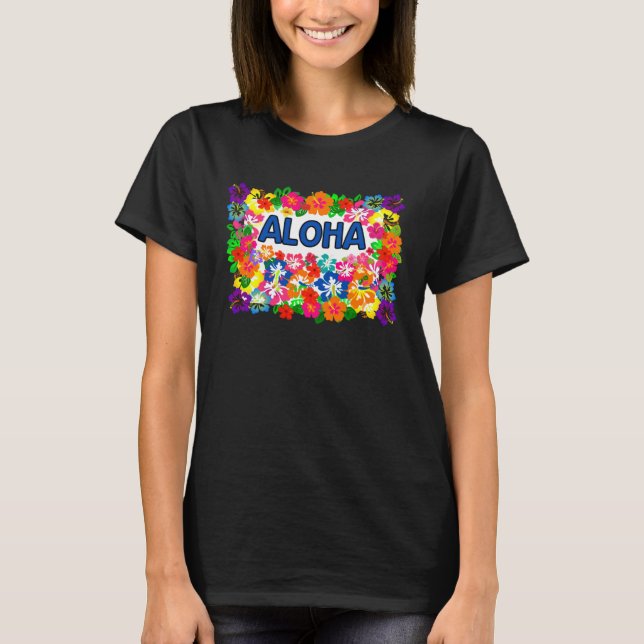 Camiseta ALOHA Tiki Party Hawaiian  Luau Party Tropical Flo (Frente)