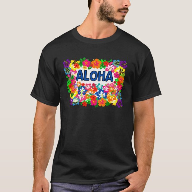 Camiseta ALOHA Tiki Party Hawaiian  Luau Party Tropical Flo (Frente)