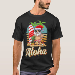 Camiseta Aloha Tropical Christmas Santa Christmas in July H